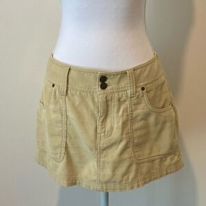 Abercrombie & Fitch 2000s Cream Corduroy Micro Mini Skirt 🌼